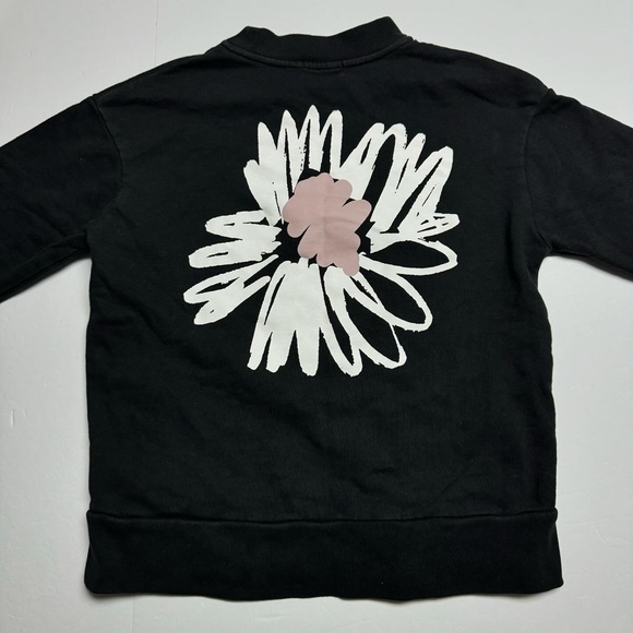 Stella McCartney Kids Painted Daisy Side Zip Crew Neck Sweater In Black Size: 12 - Picture 4 of 5